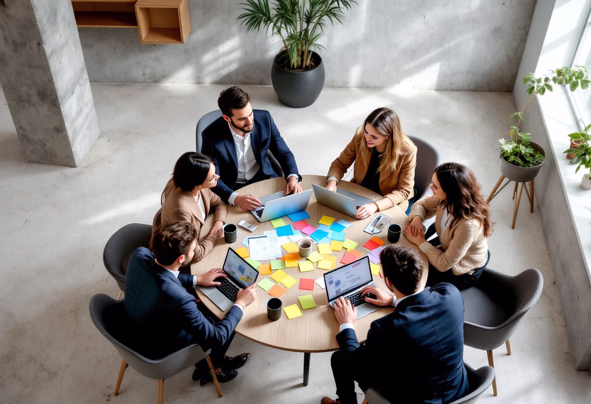 image of brainstorming session (for a productivity tools business)