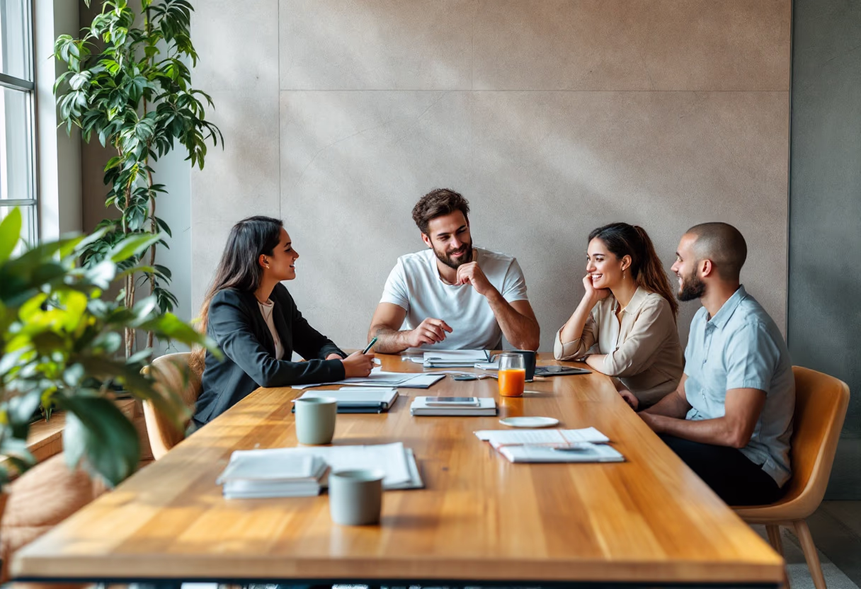 image of team discussion (for a hr tech)