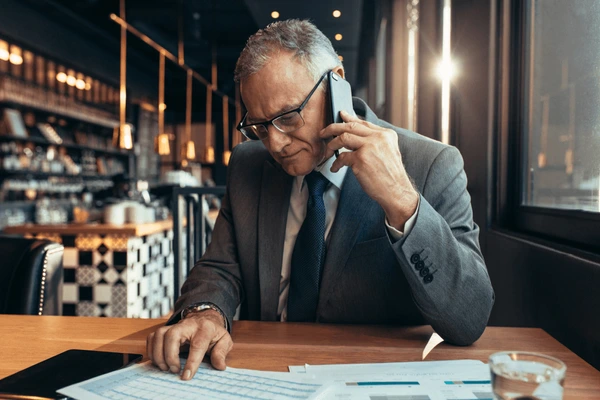 Consultant and restaurant operator in a strategy working session