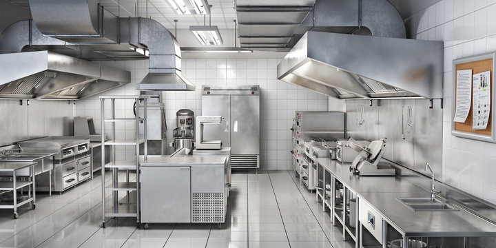 Commercial kitchen equipment plan reviewed for a new restaurant.