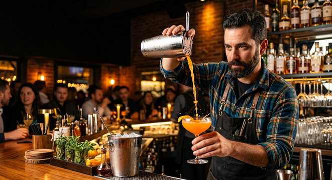 Bartenders preparing consistent cocktails during restaurant service.