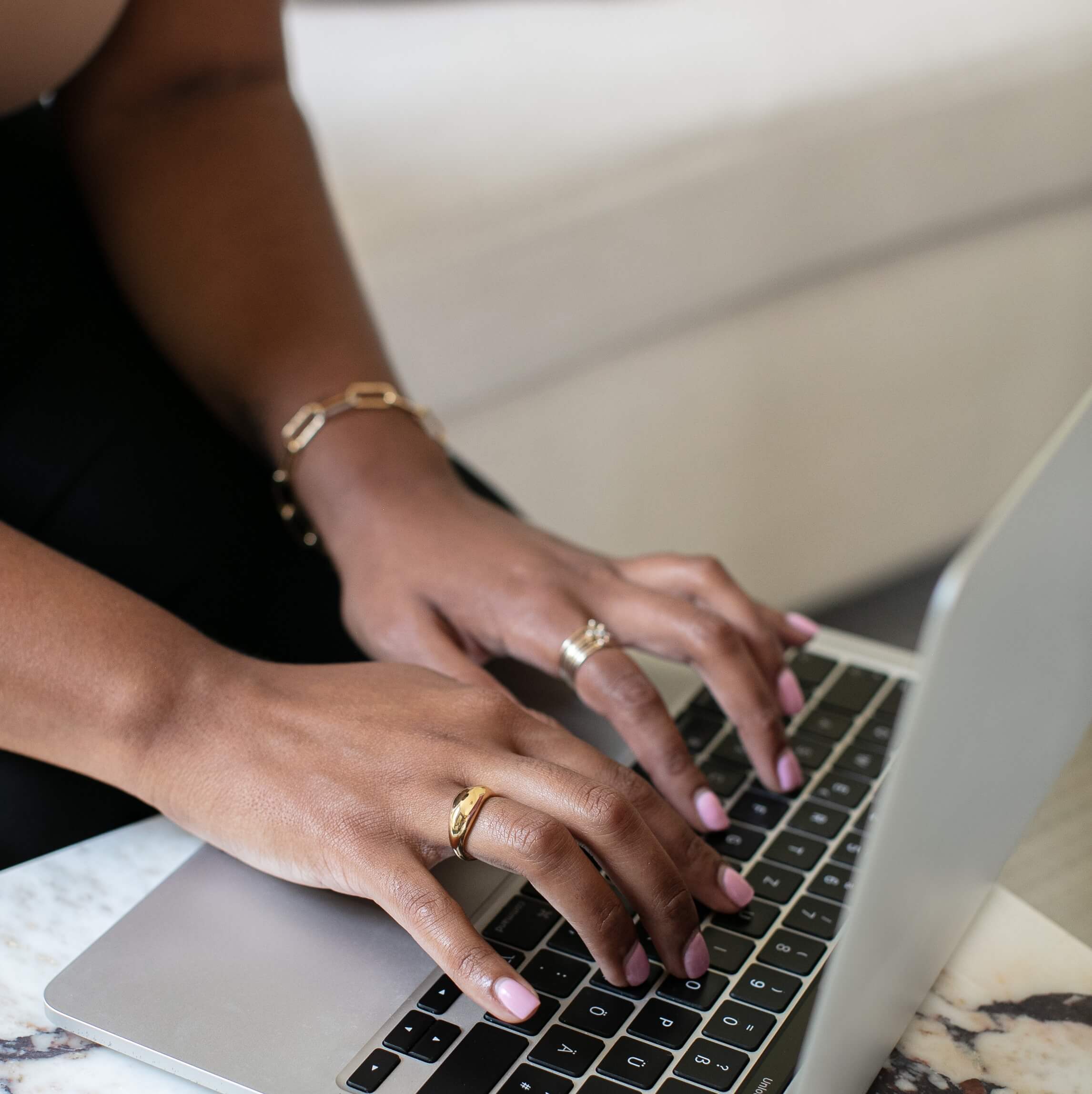 hands typing