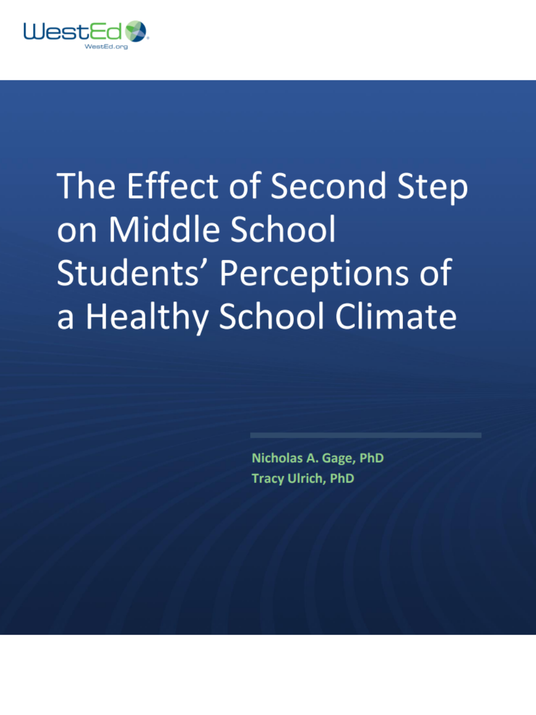 Second Step® Middle School Enhances Students’ Perceptions of School Climate