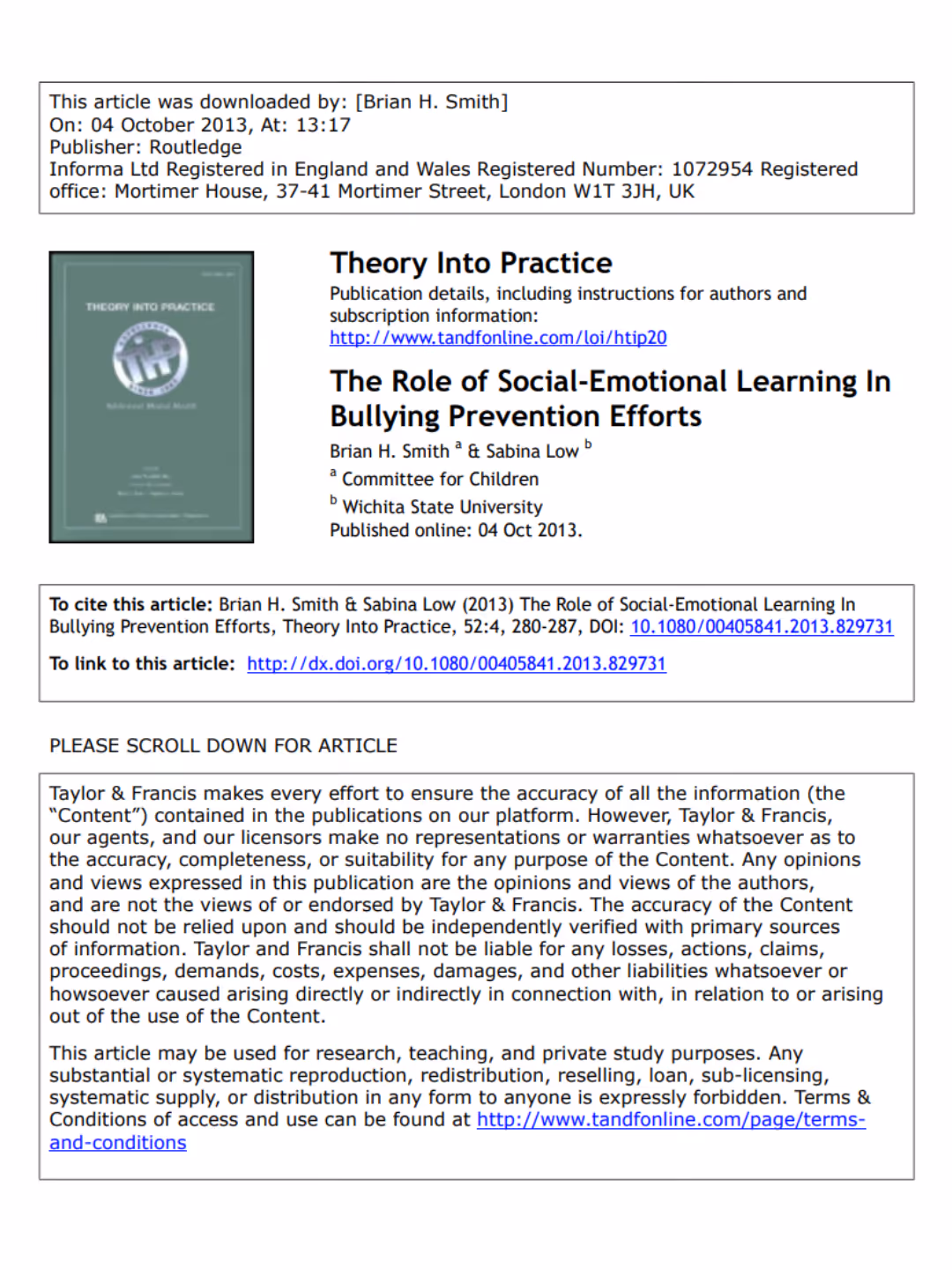 How Human Skills Instruction Helps Prevent Bullying