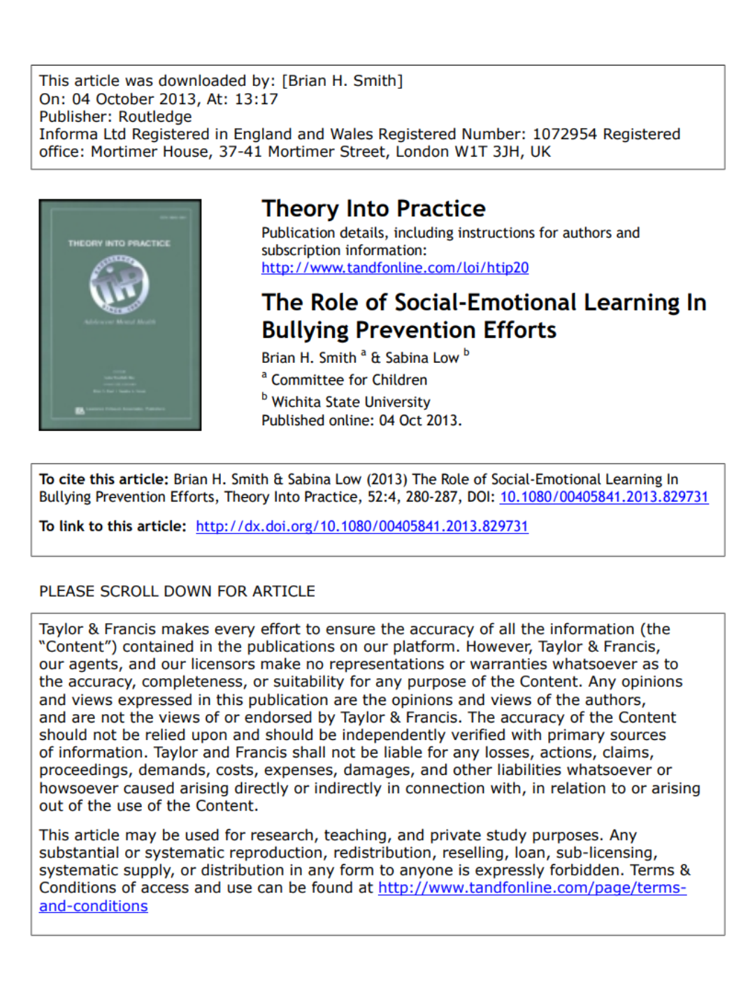 How Human Skills Instruction Helps Prevent Bullying