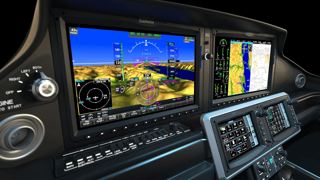 Cirrus SR Series G7 dual Garmin touchscreen flight displays