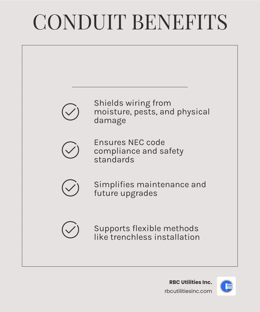 Benefits of professional commercial conduit installation services infographic - commercial conduit installation services Benefits of professional commercial conduit installation services infographic - commercial conduit installation services