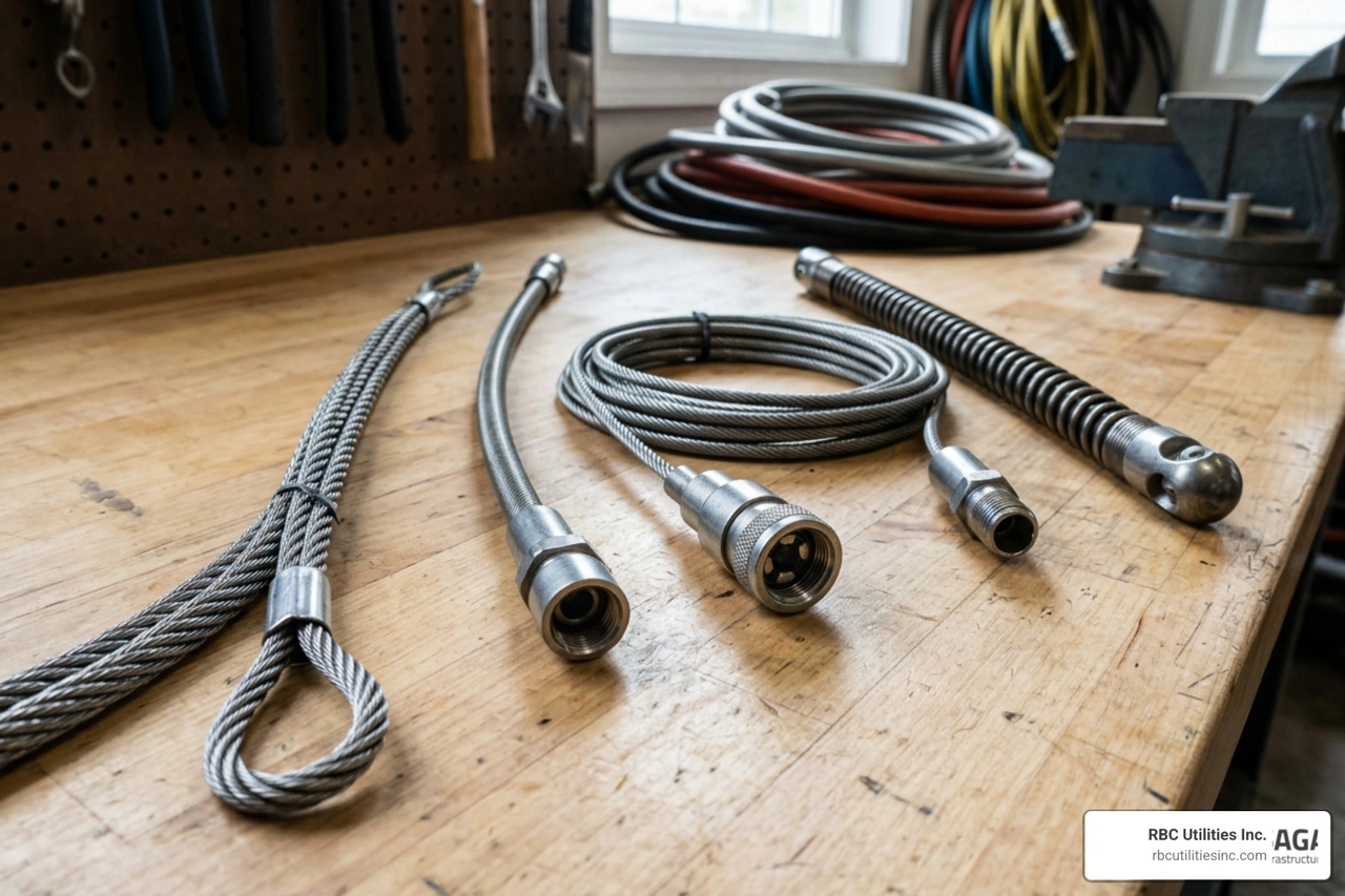 Sewer cleaning cable types and core designs Sewer cleaning cable types and core designs
