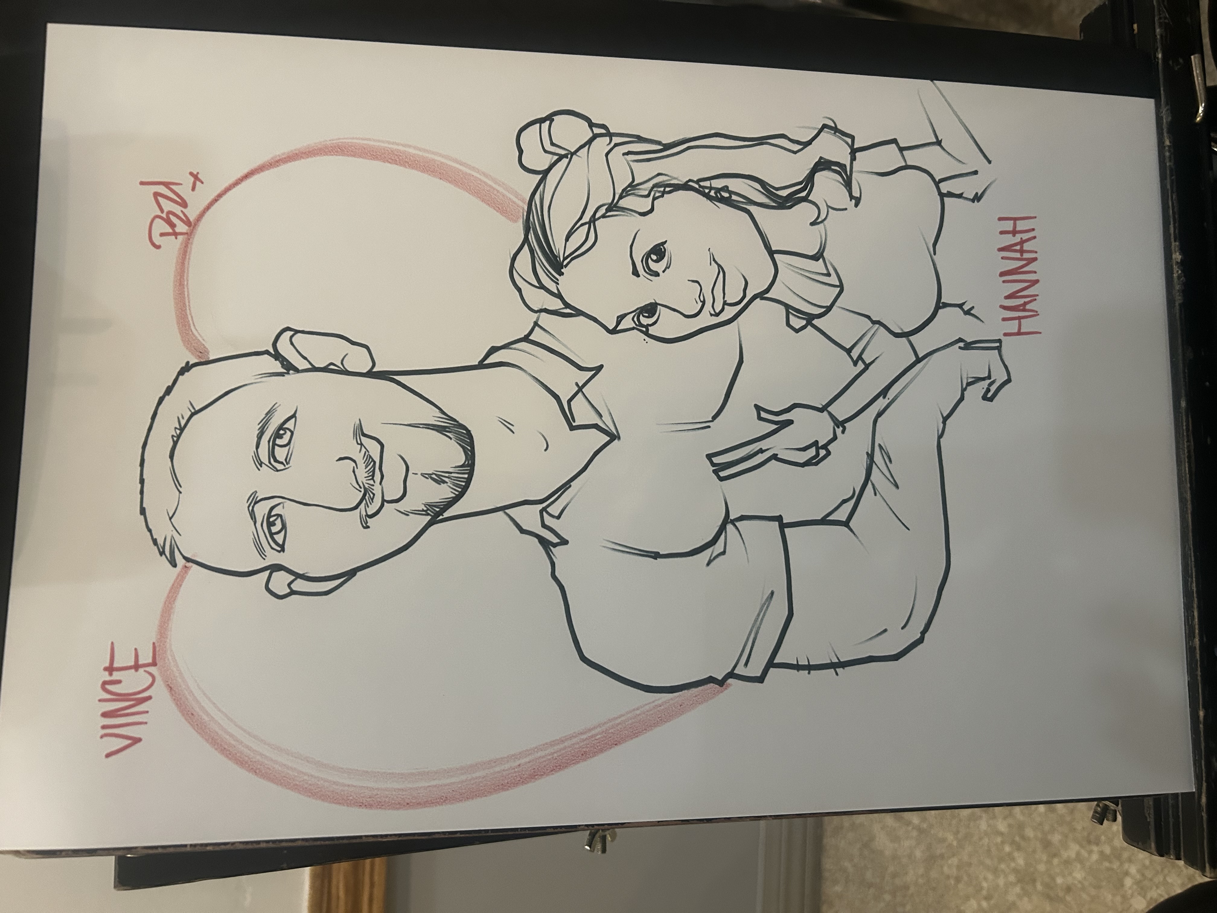 Caricature artist drawing guests at a corporate event
