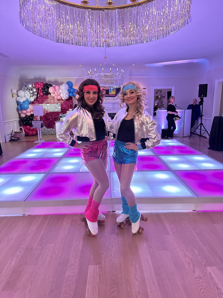 Roller skater performing at a Baltimore corporate party