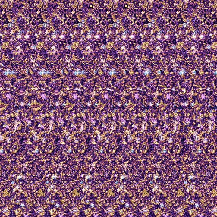 Close-up of a magic eye texture with a hidden lotus shape.