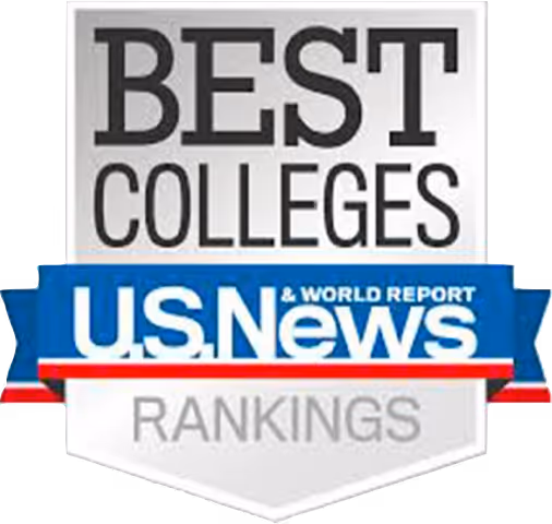 El logo de U.S. News & World Report con el texto 'Best Colleges Rankings'.