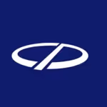 Logotipo estilizado de la letra P en blanco sobre fondo azul.