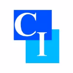 Letras blancas 'C' e 'I' superpuestas sobre cuadros azules.