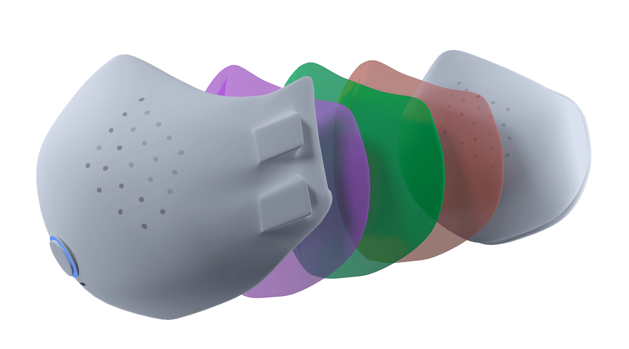 Final 3D model of the Kumo mask, from the side