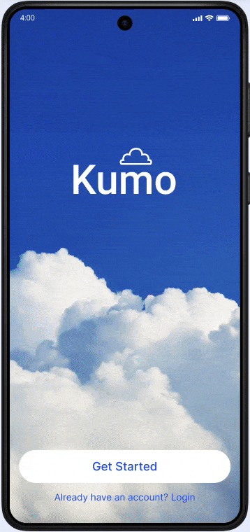 Kumo App Onboarding Gif