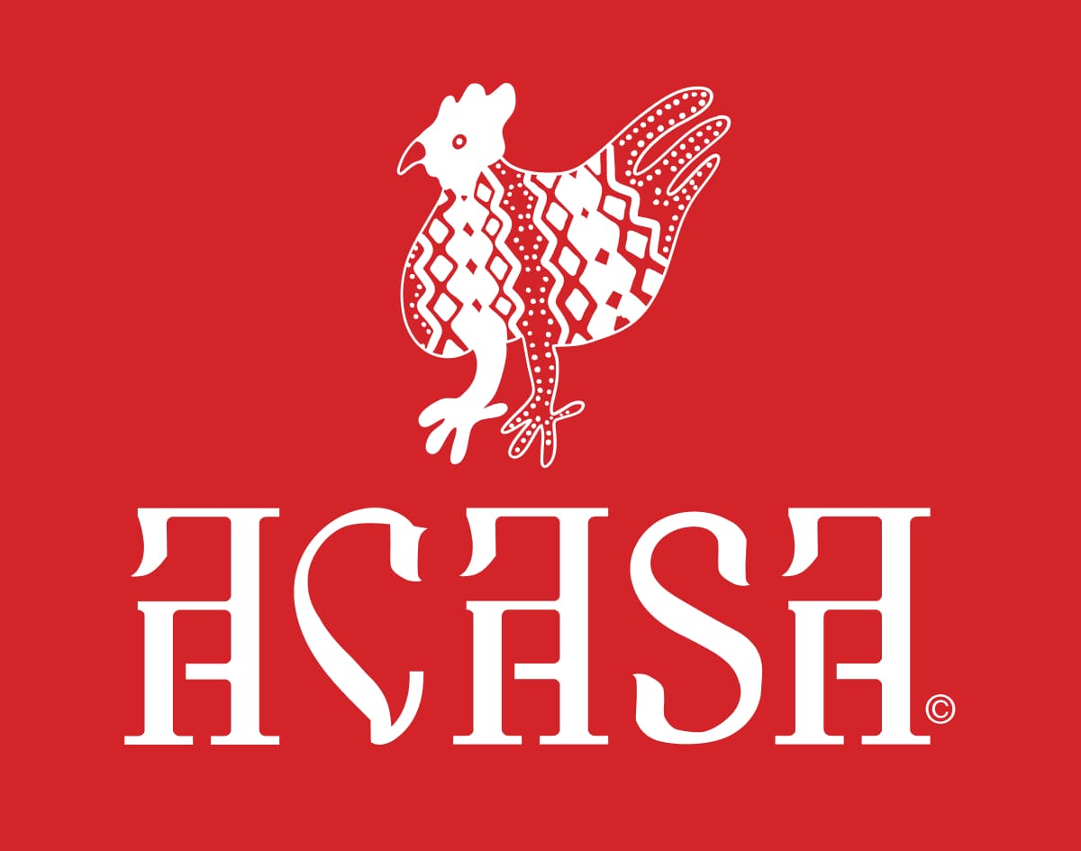 Asas Logo, White on Red background