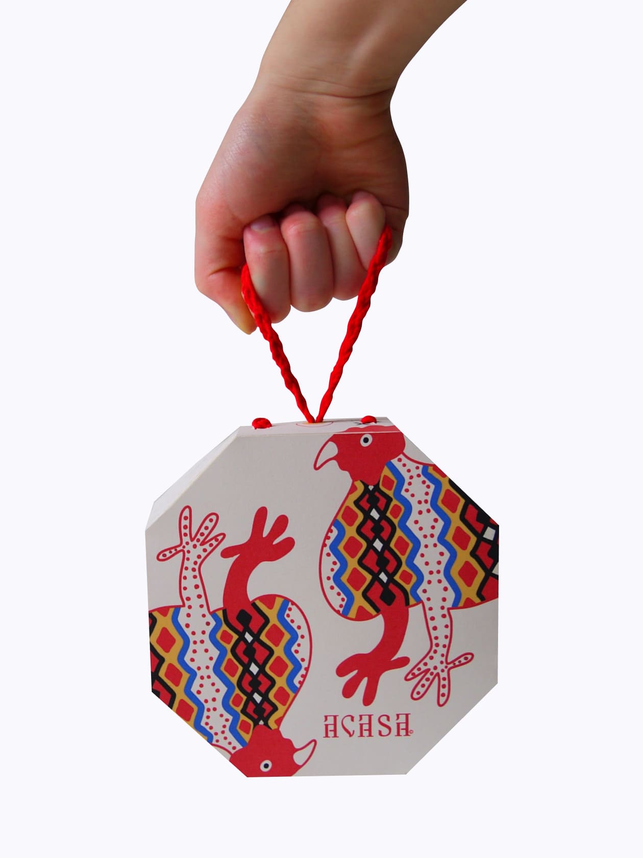 hand holding the acasa package by the handle