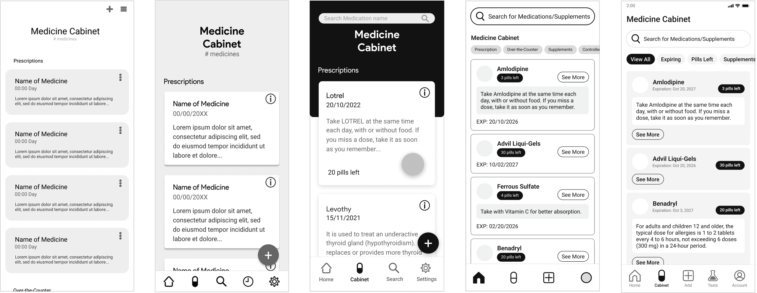 Medipal Ideation images of the Medicine Cabinet