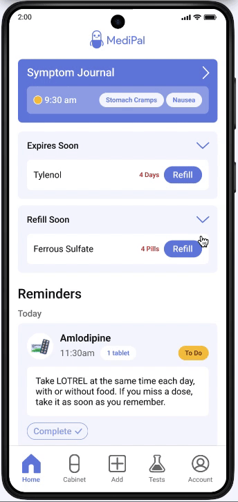 Medipal App Homepage Gif