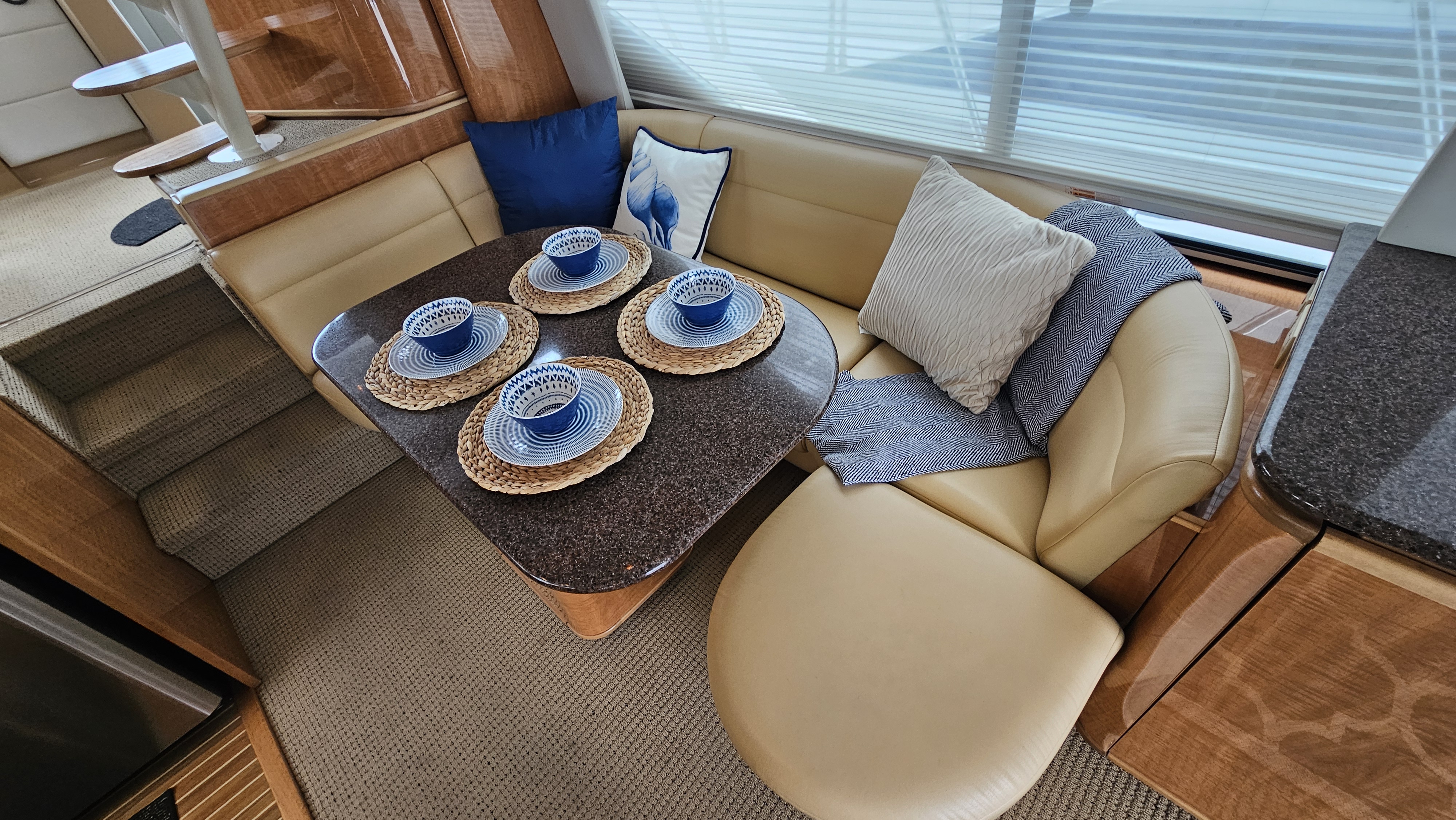Dinette on the yacht