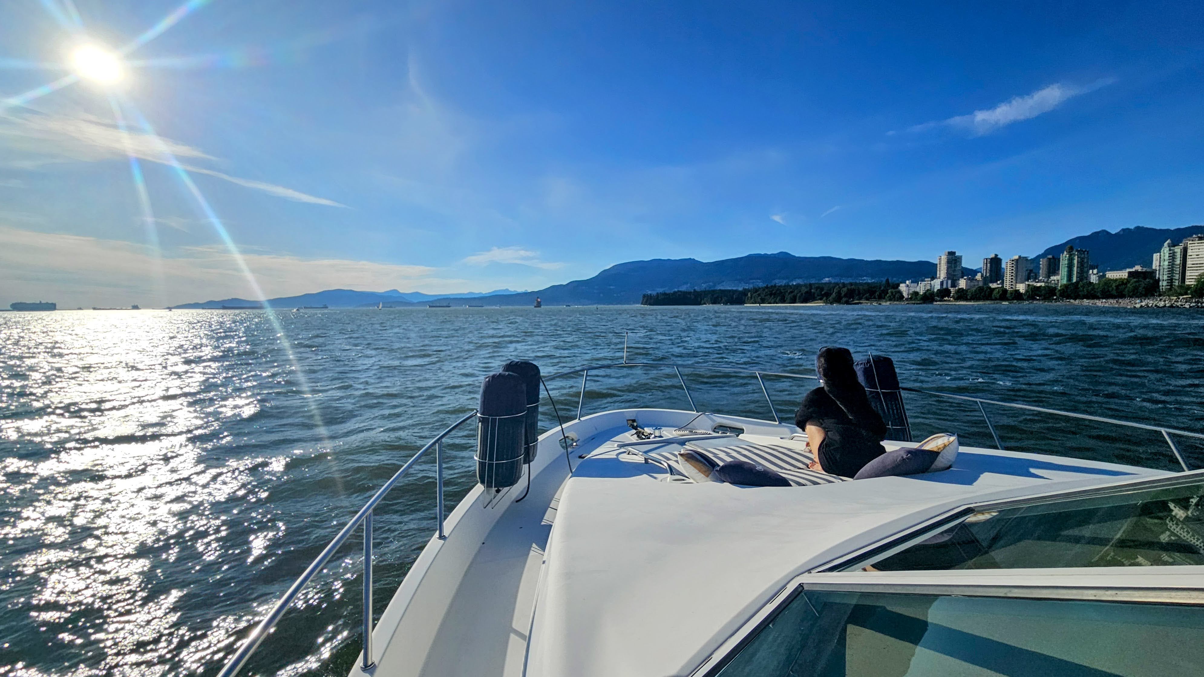 An exciting glimpse of wildlife along the shore, with birds soaring and marine life visible in the clear waters.