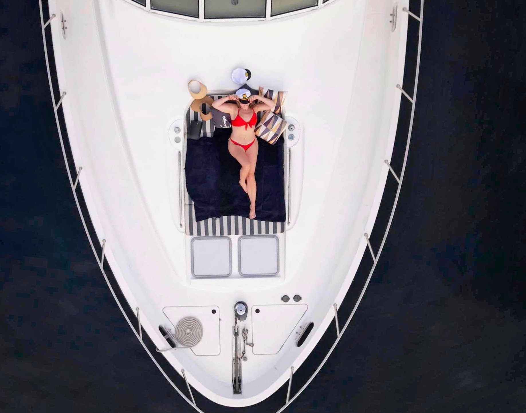 Girls partying on a yacht