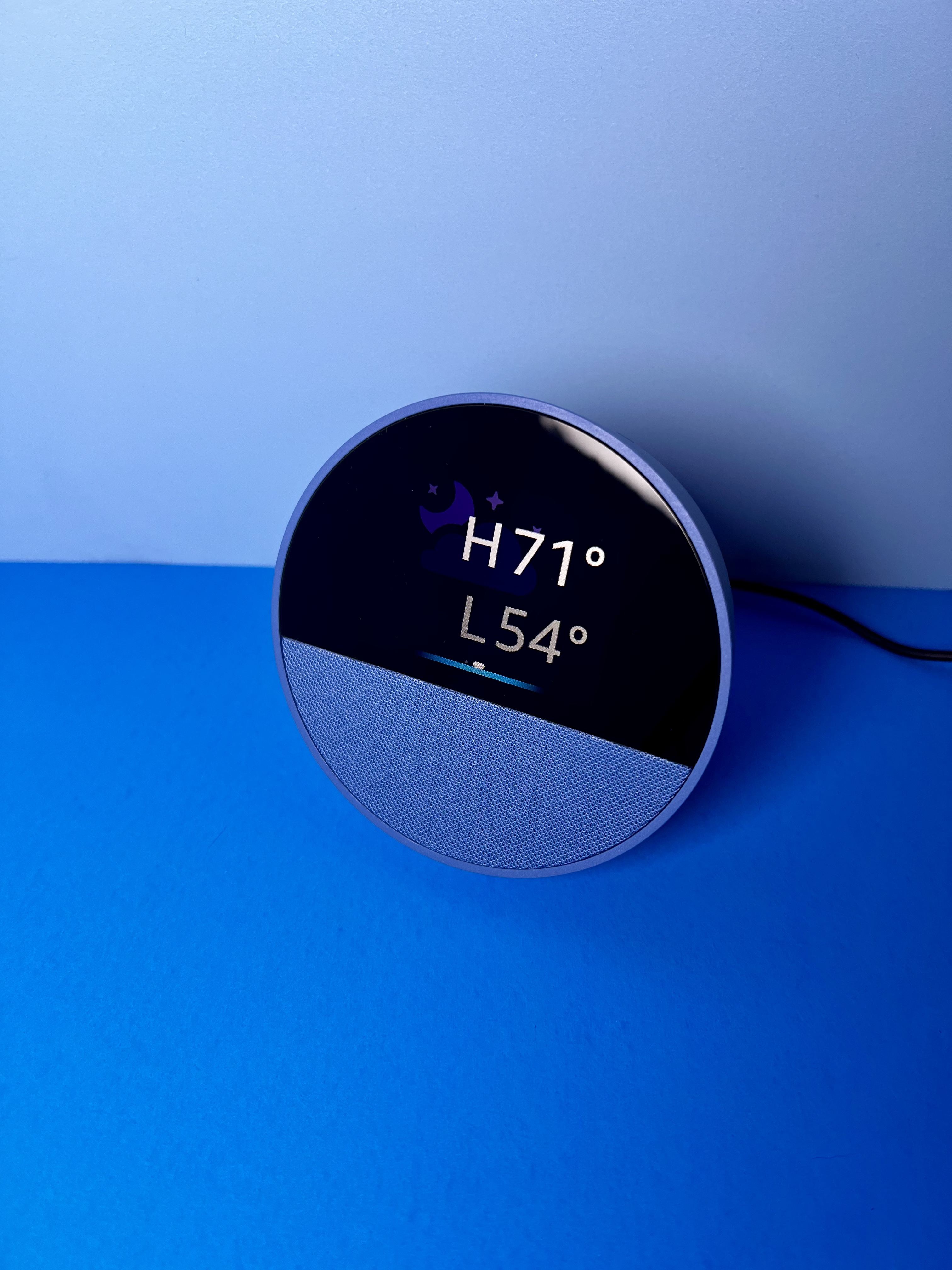 Alexa smart speaker displaying a spoken reminder for a doctor’s appointment.