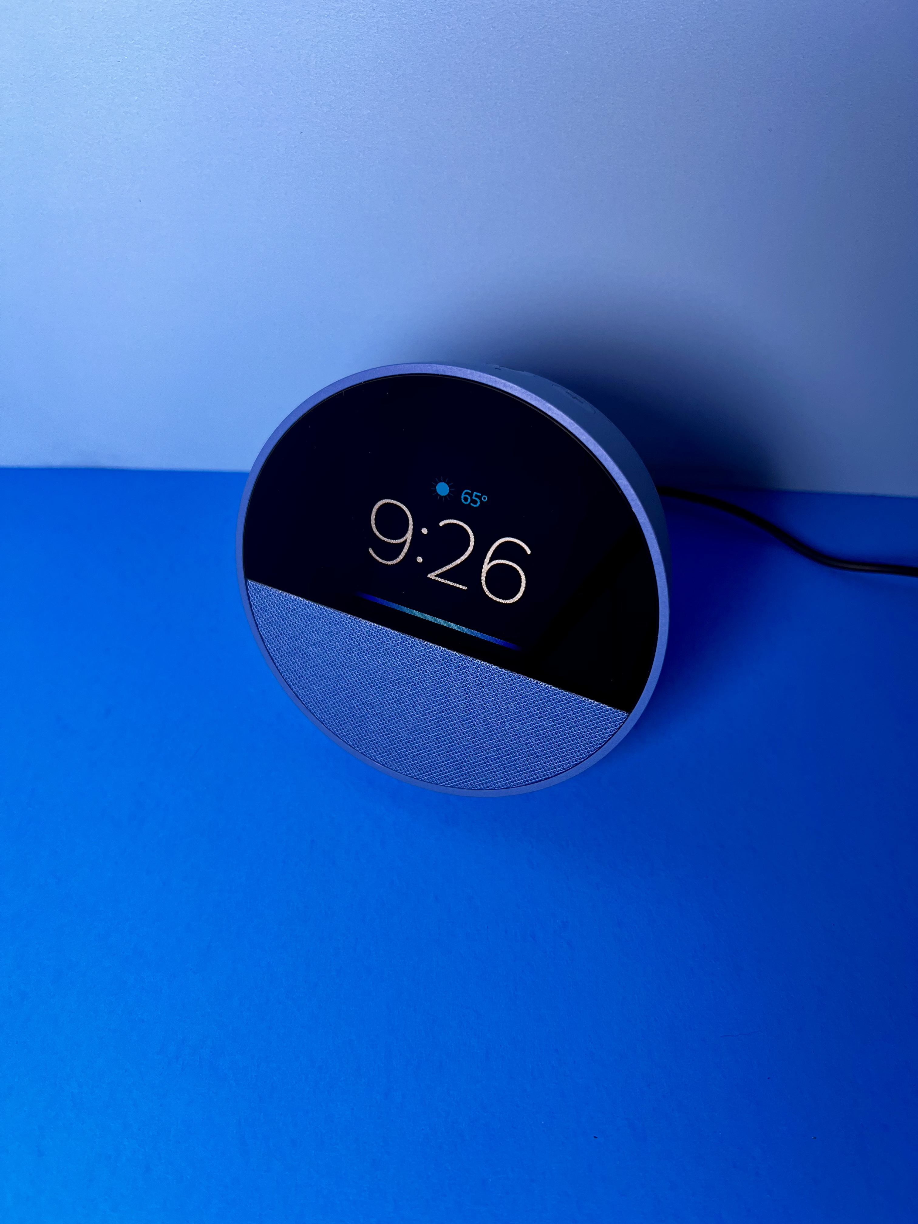 Alexa smart speaker displaying a spoken reminder for a doctor’s appointment.