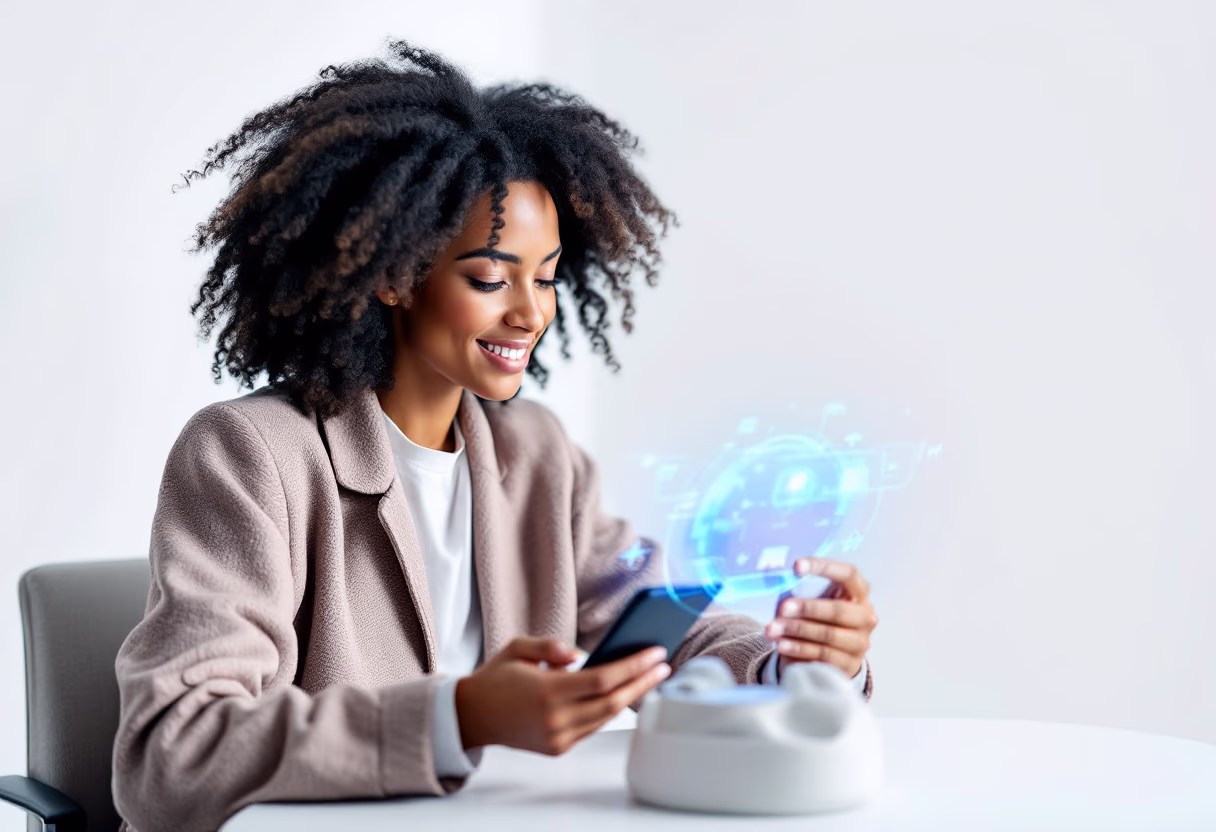 image of travel tech demonstration at a fair