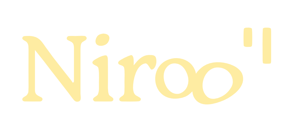 Wordmark logo text reading 'Niroo' in pale yellow on a transparent background.