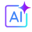 Blue and purple icon of stylized letters 'AI' with a spark, symbolizing artificial intelligence.