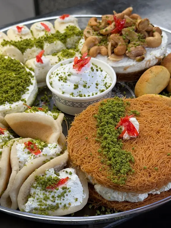 Kunafa live cooking station at an event in Dubai