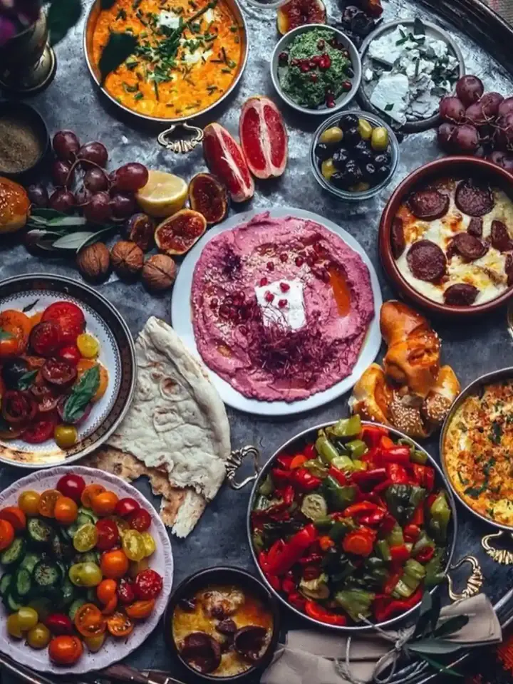 Middle Eastern mezze spread for guests in Dubai