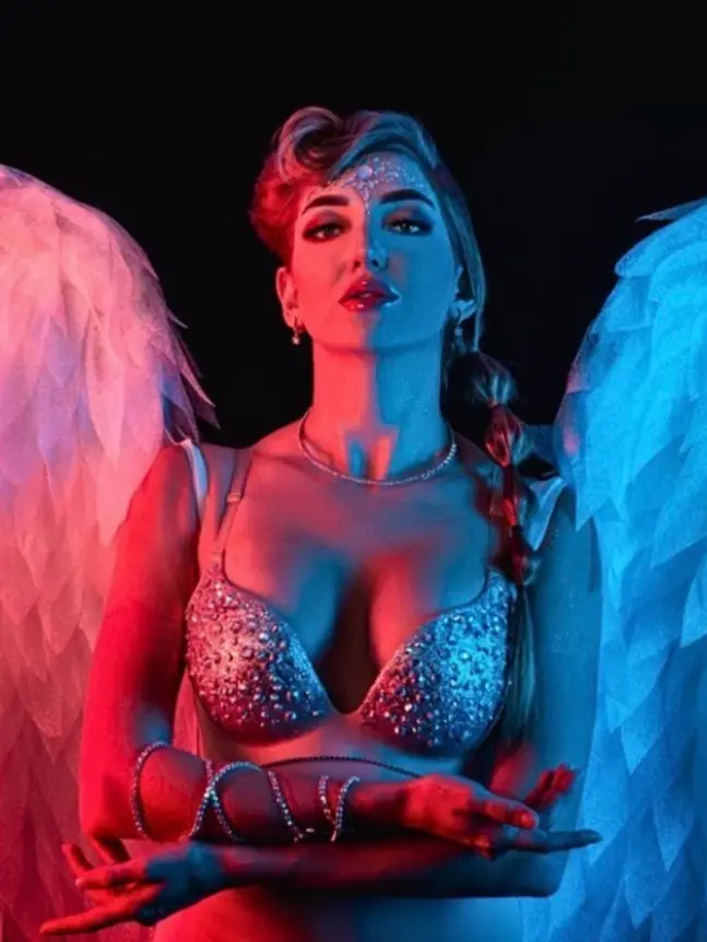 Angel costume at an event in Dubai
