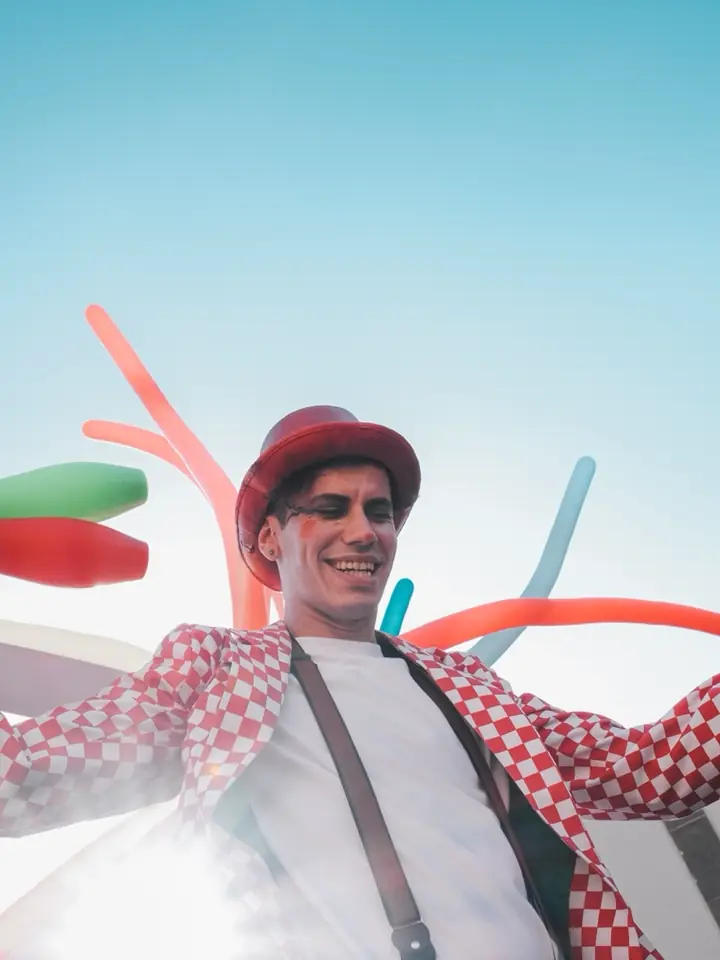 Balloon artist with children at a party in Dubai