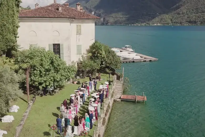 Villa sul Lago di Como vista dal drone