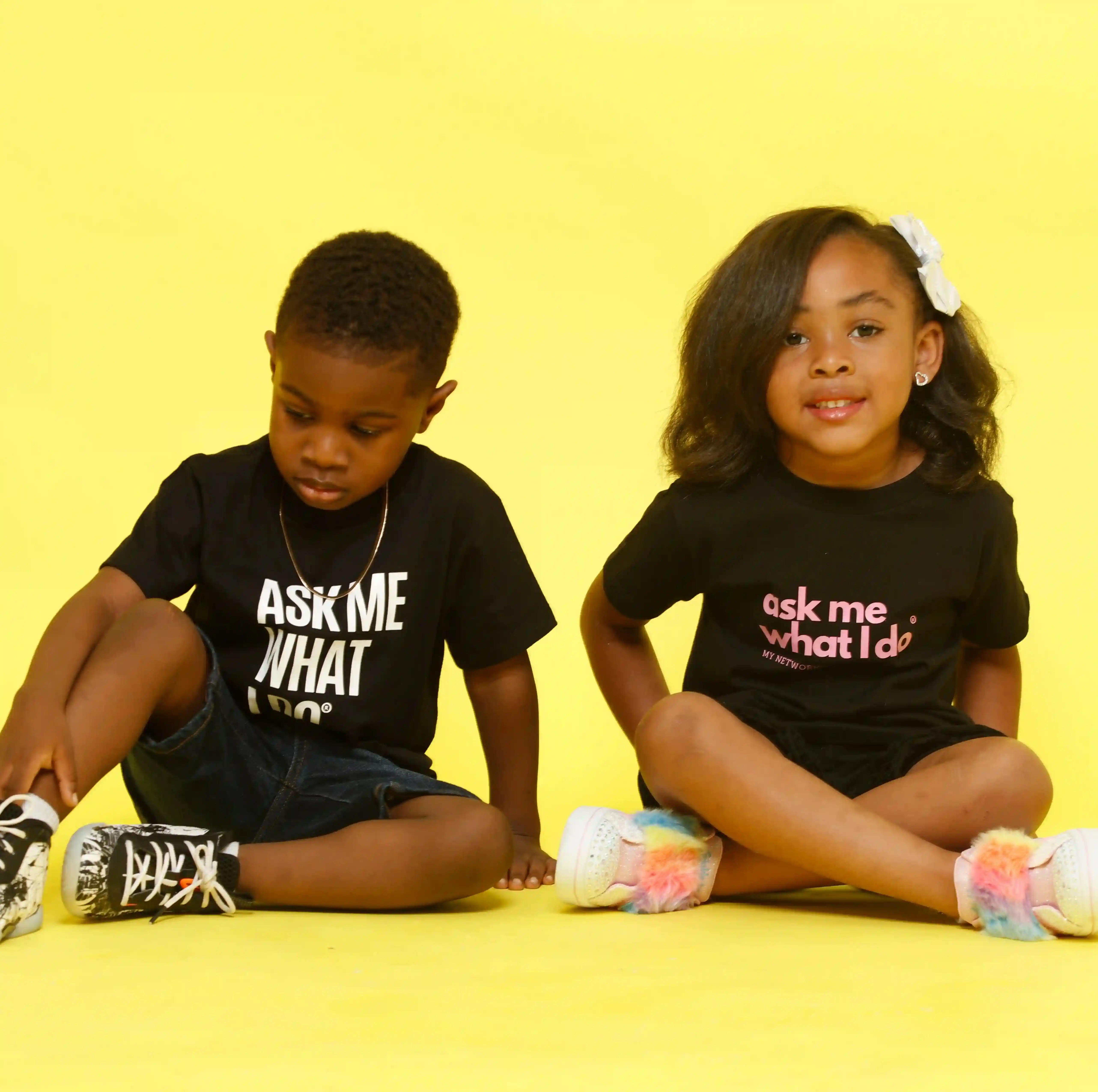 Kids model talent in Dubai - Coverpage agency young child models studio yellow