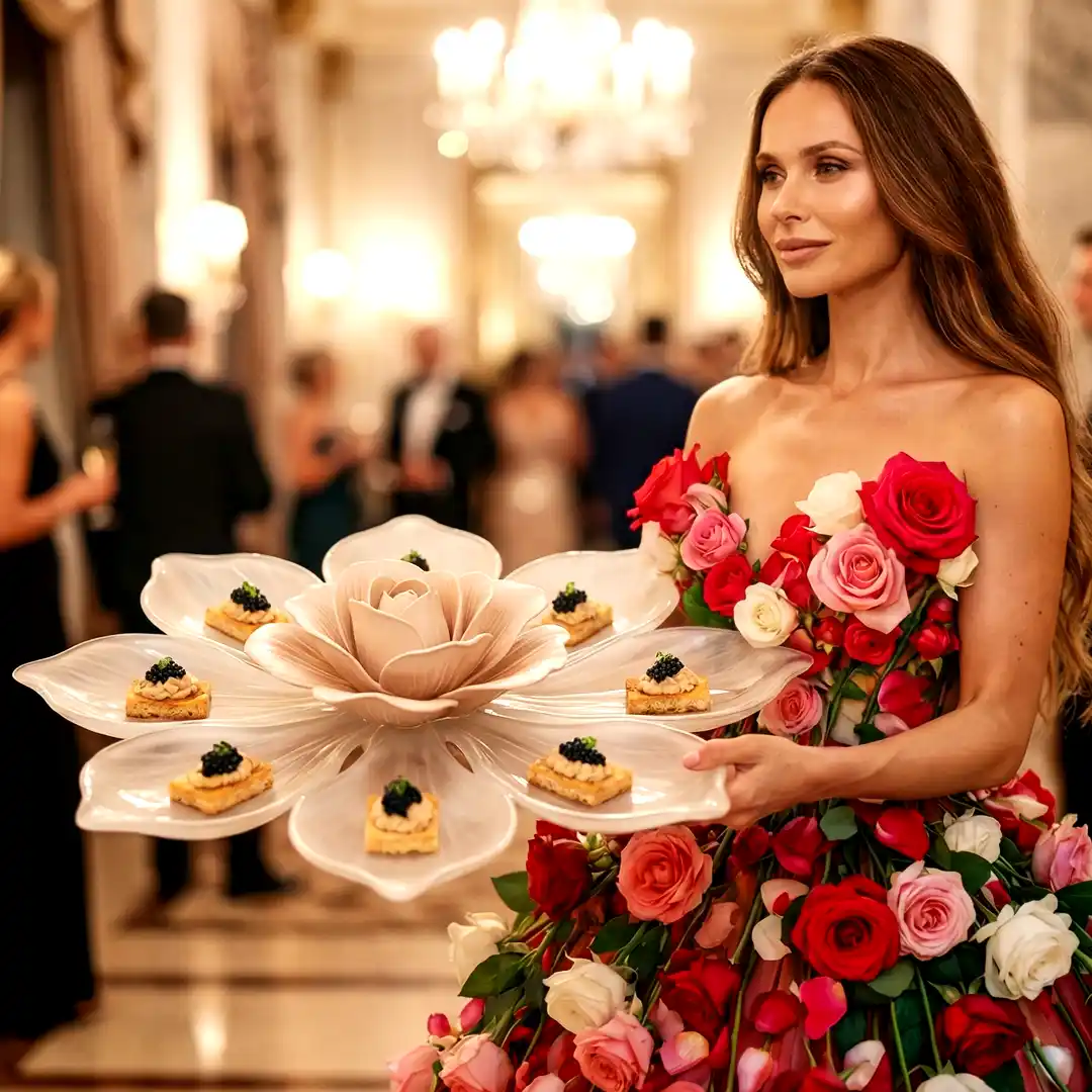 Servizio Catering Emozionale con modelle e intrattenimento tra gli ospiti per feste, matrimoni ed eventi aziendali a Milano