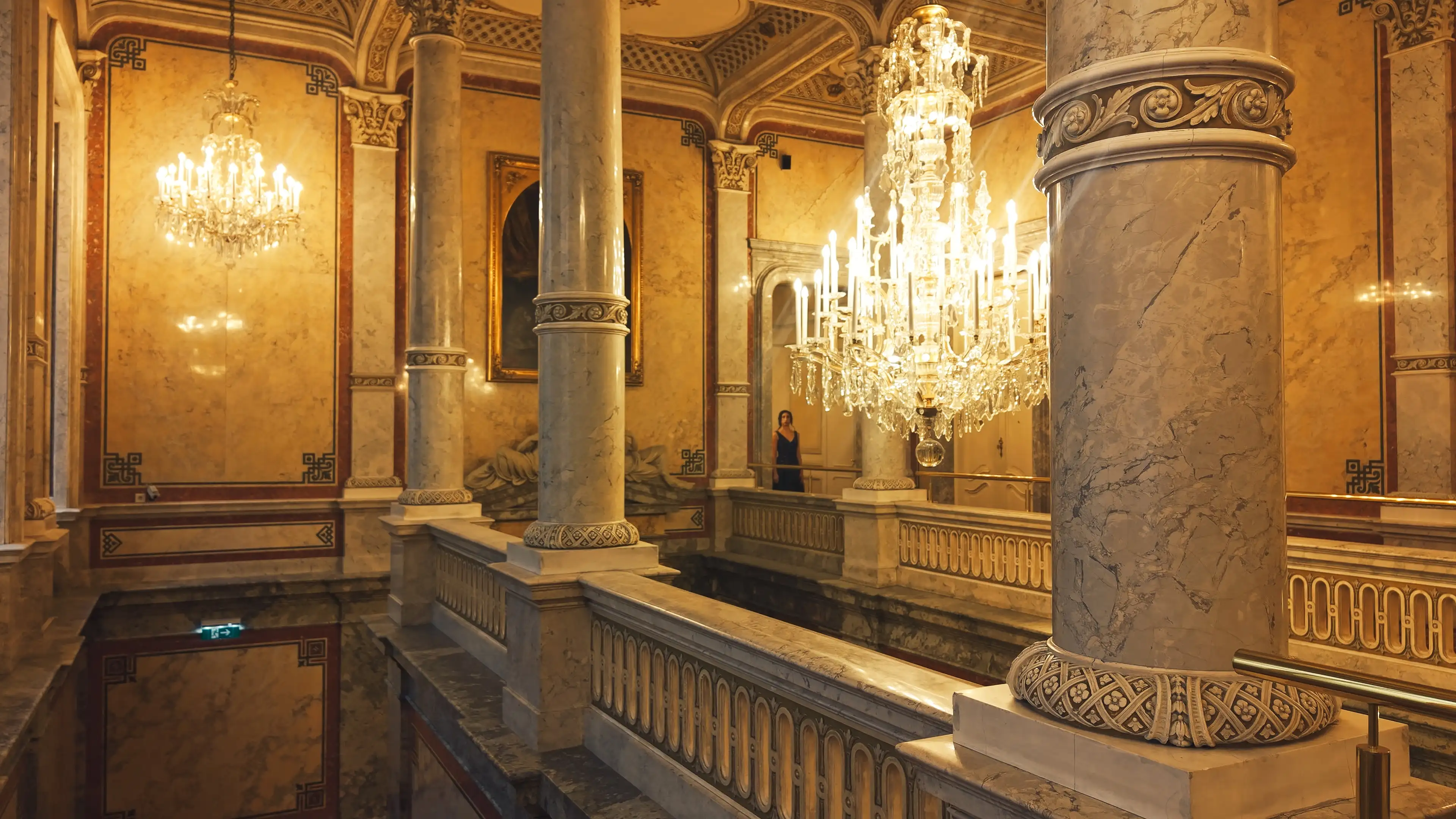 Dubai glam influencer model luxury travel vienna Imperial Hotel aerial shoot
