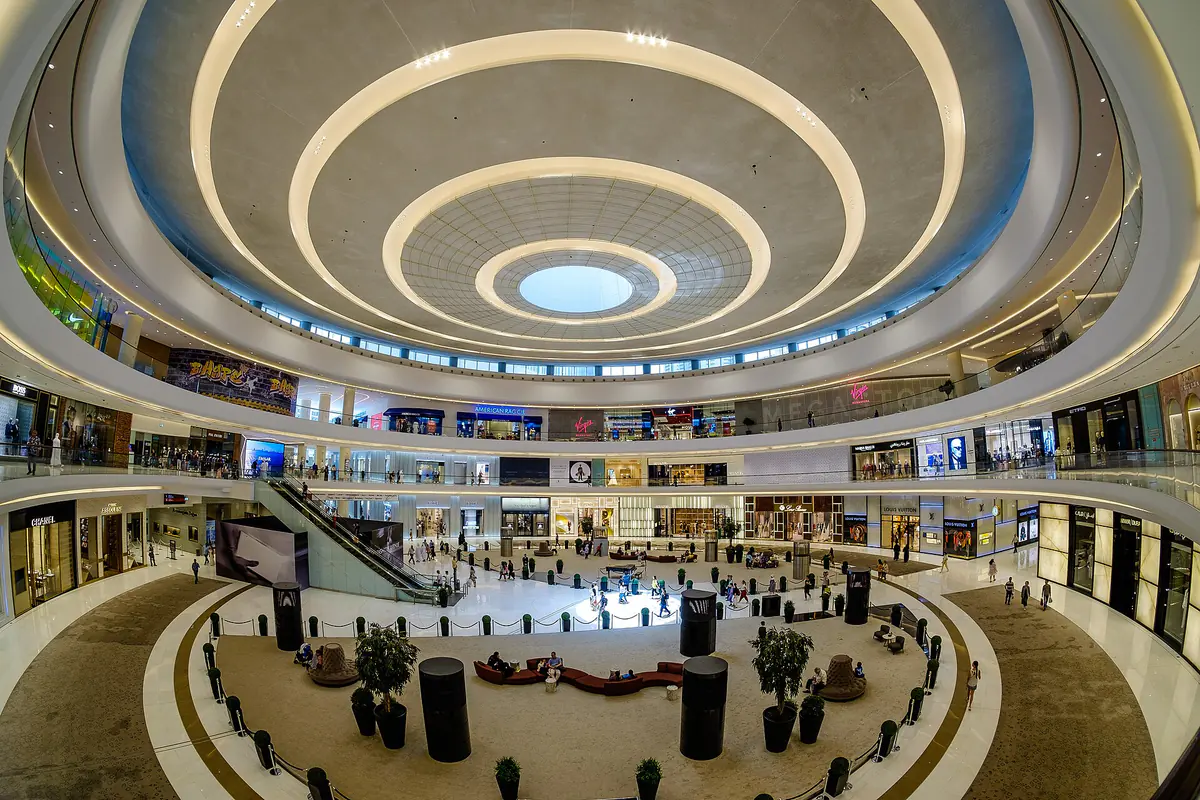Brand activation in a Dubai mall during the shopping festival season, with promoters and shoppers