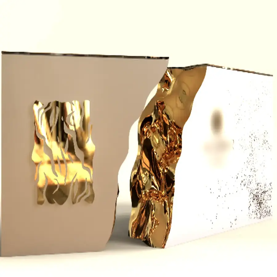 White and gold mobile bar counter for events