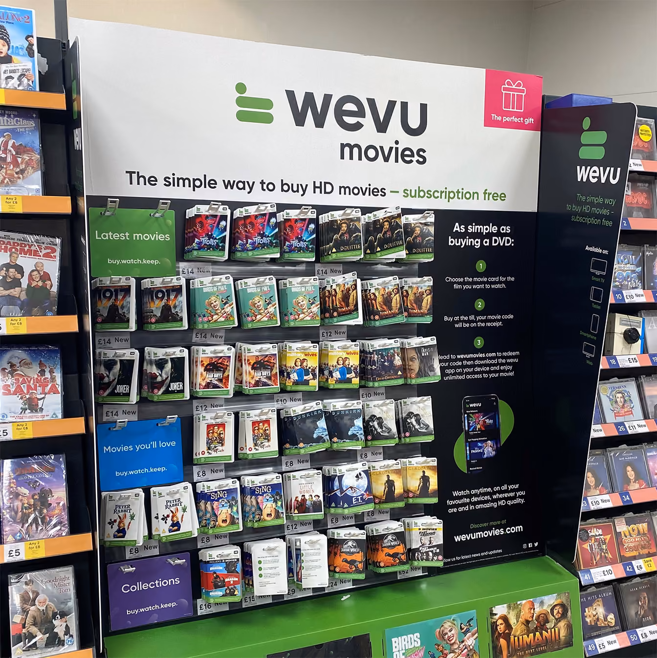 wevu point of sale unit in Tescos