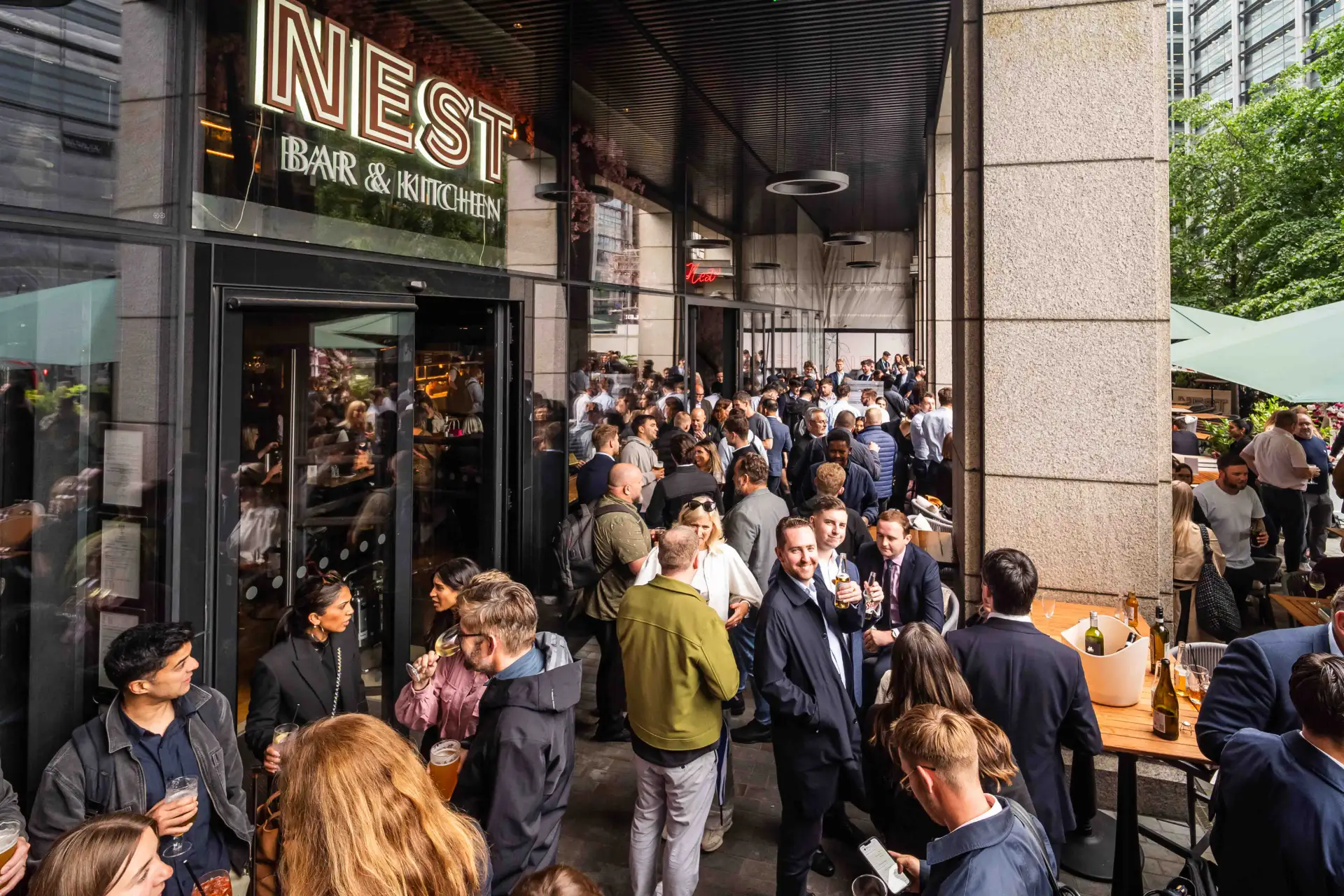 Bishopsgate's finest spot, Nest is a cocktail bar and kitchen with a mezzanine area hosting ‘The Nest’, a private hire area that overlooks the rest of the bar. An impressive cocktail menu made possible with our expert mixologists behind the bar.