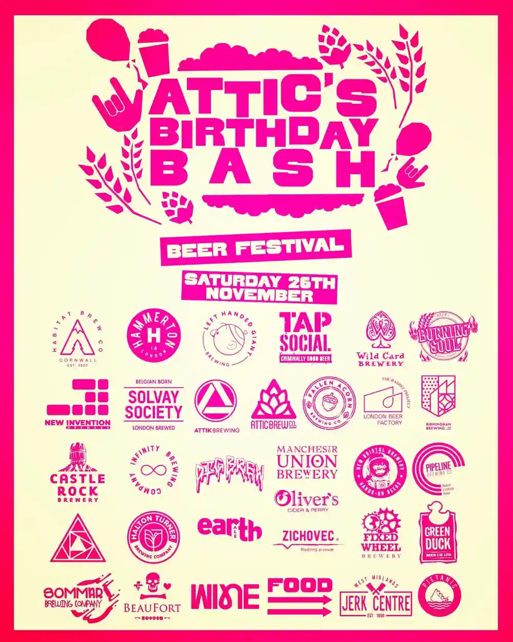 We're stoked to be pouring a couple of our beers from @thebarrelproject at @atticbrewco Birthday Bash later in the month.

See you there! 🍻 🥳 🎉