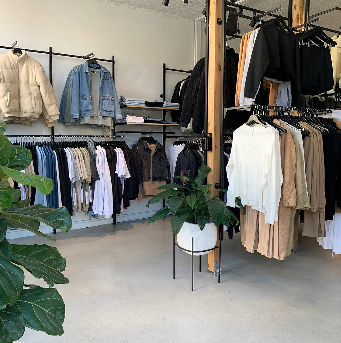Racks of clothing in the Fitzroy store