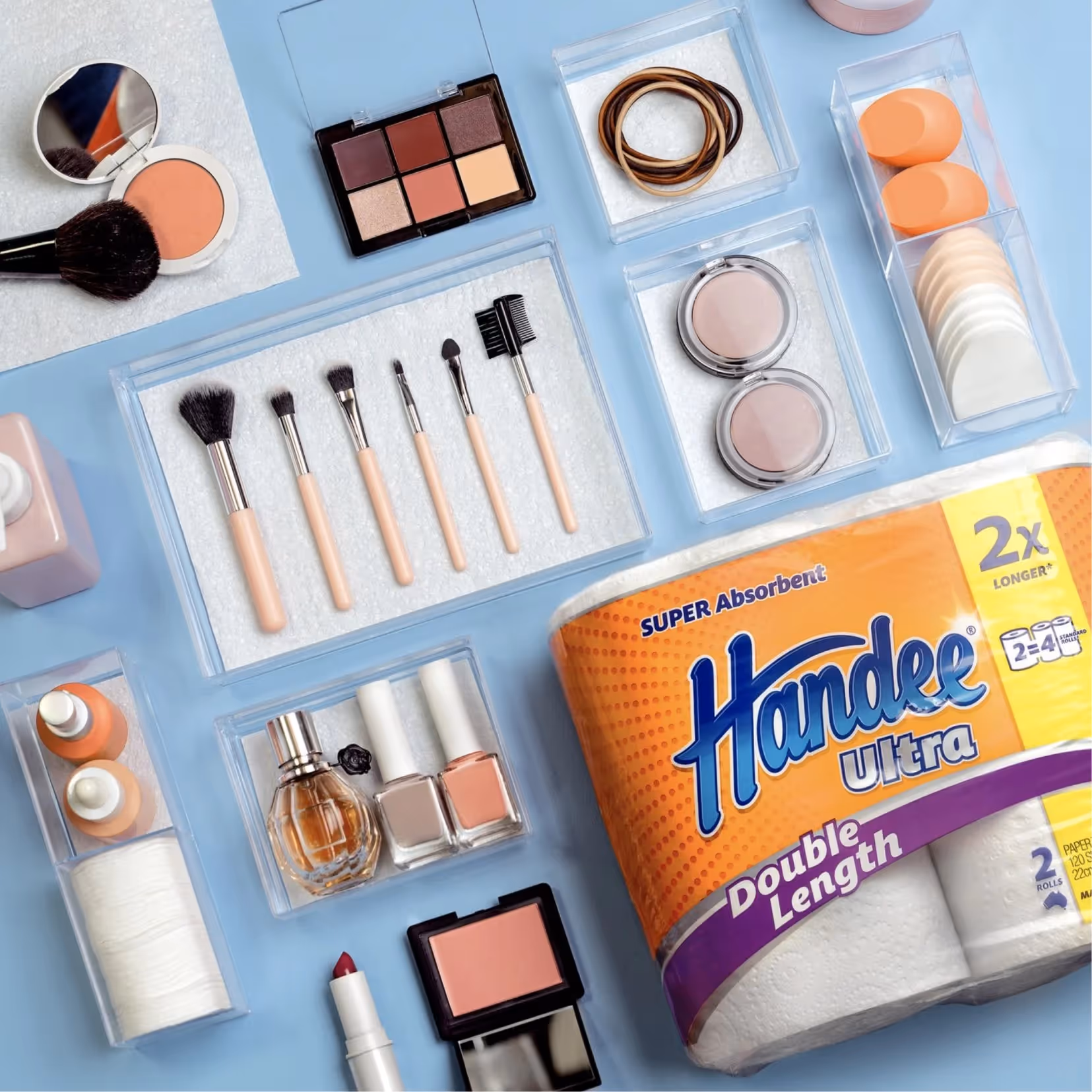 Handee product page showing paper towel range with refreshed brand design on Shopify