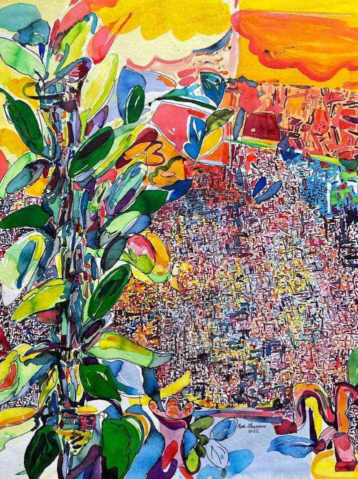 Alaa Al-Hassoun cityscape artwork