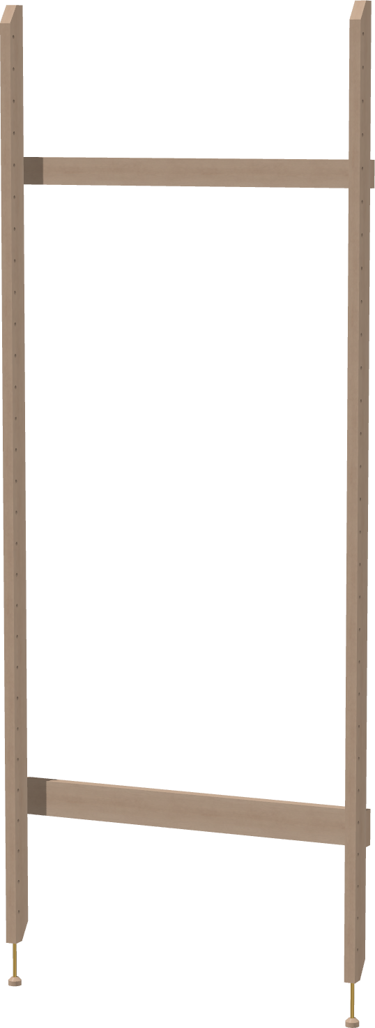 A 3d model of a Forma bay without attached units or shelves
