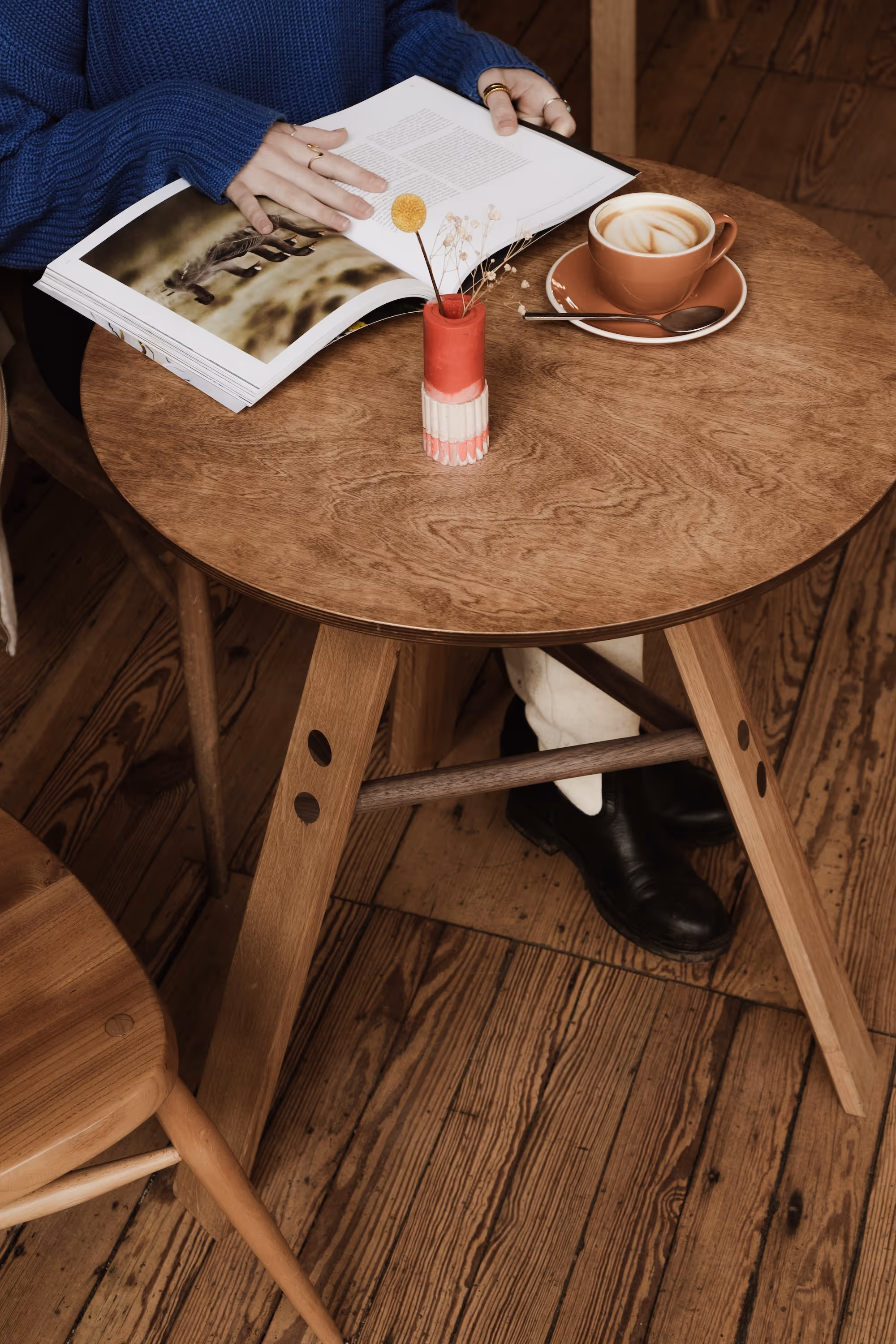A beautiful custom table in a café